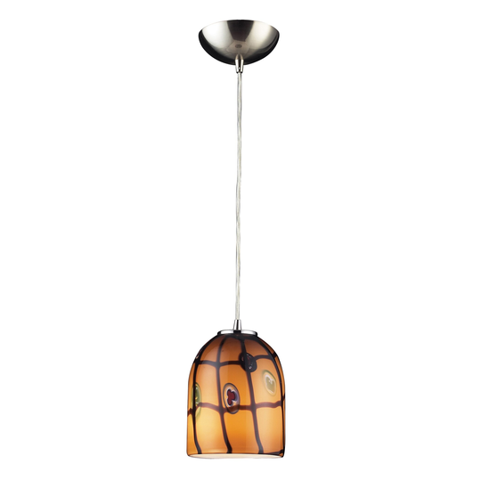 Rapture 1-Light Mini Pendant with Fusion Cinnamon Glass