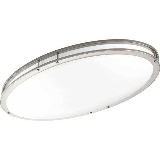 Progress Lighting Comm Nickel-finish Steel and White Acrylic 1-light LED Oval Close-to-ceiling Light