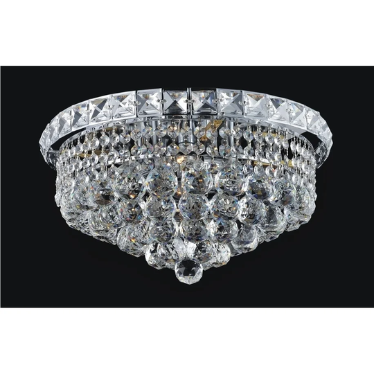 Guisseppe Lighting Four Light Flush Mount Luminous Chrome - Exact Size