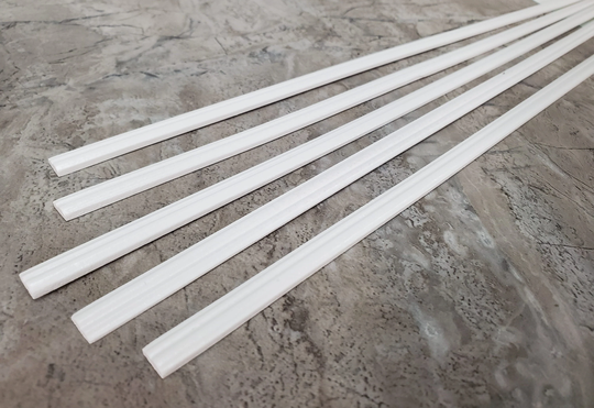 Dollhouse Chair Rail Dado Railing White 5 Pieces 5/16" Wide X 18" Long For Miniatures