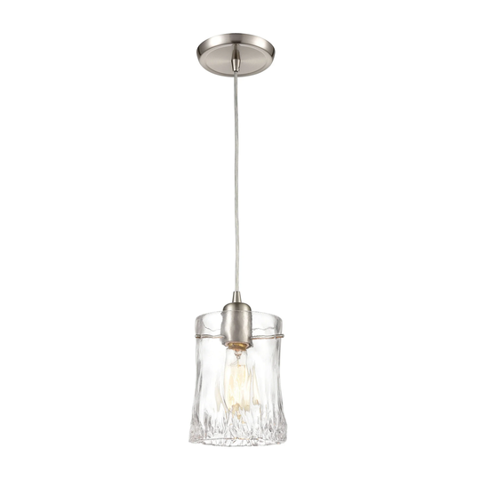ELK Lighting Hand Formed Glass and Satin Nickel 1-Light Mini Pendant