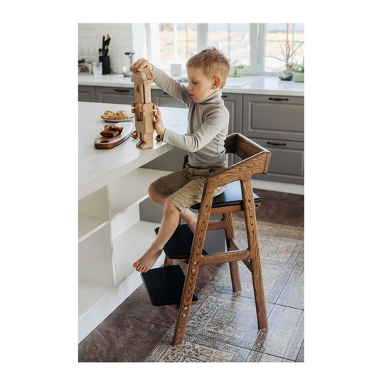 Counter Height High Chair Dark Oak