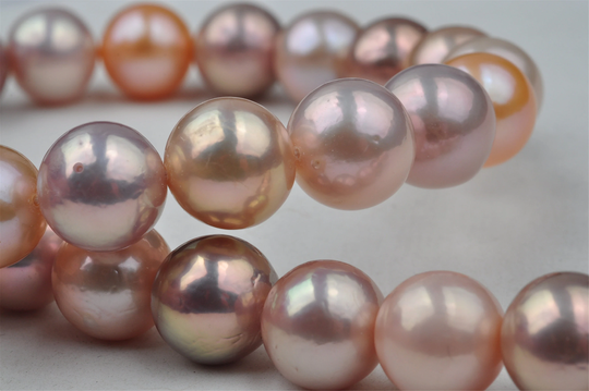 Natural Light Metallic Multi-Color Freshwater Nucleated Pearl Strand, Natural Color Edison Pearls-Etj003