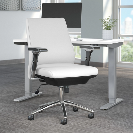 Bush Business Metropolis Mid Back Leather Executive Office Chair