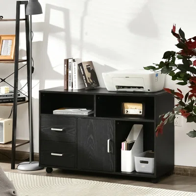 Mobile File Cabinet With 3 Open Shelves