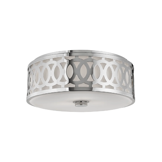 Hudson Valley Lighting Genesee 3-light Large Nickel Flush Mount