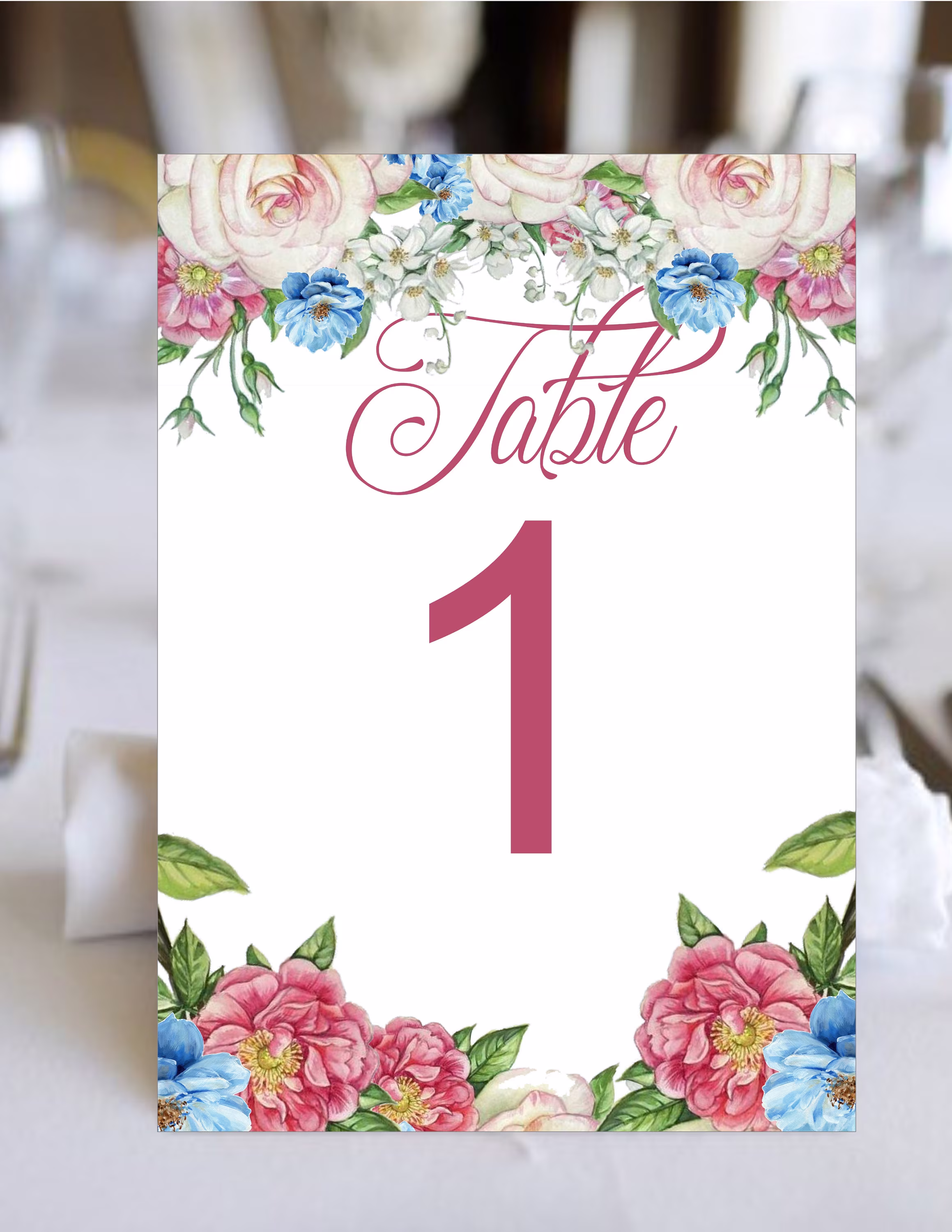 Table Numbers Vintage Floral 2 Wedding | Seating Cards Item Tn-619-8 Lovebirdslane