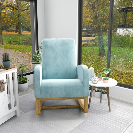 Solid Upholstered Rocking Chair