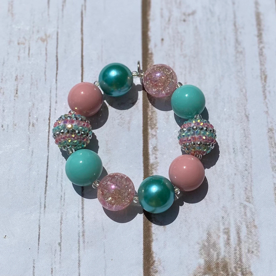 Cotton Candy Colors, Keychain, Bead Keychain, Bracelet Summer Fun Unique