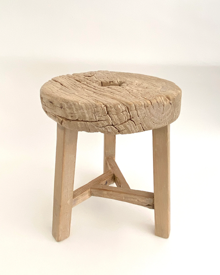 Rustic Antique Wood Wheel Side Table Recycled Modern Farmhouse
