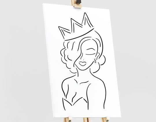 Queen Woman Crown Stencil For Paint Parties, Pretty - Reusable Tracing Template & Sip Supplies Acrylic Painting