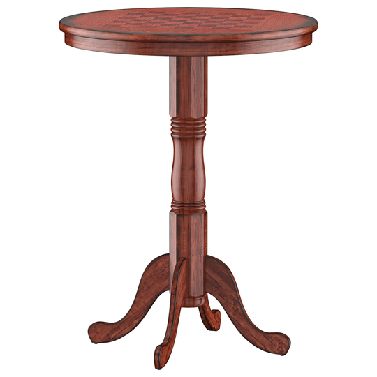 Gymax 42" Pub Bar Round Table Chess Table Bistro Vintage W/Checker Top - See Details