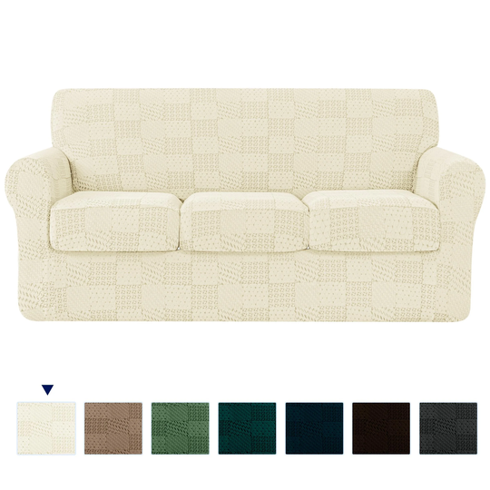 Subrtex Sofa Cover Stretch Slipcover with 3 Separate Cushion Covers