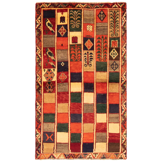 ECARPETGALLERY Hand-knotted Kashkuli Gabbeh Multi Color Wool Rug - 4'2 x 7'1
