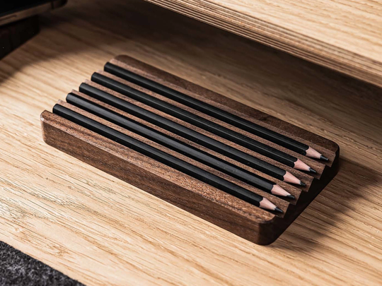 Pen Holder For Desk, Pencil Holder, Wooden Tray, Stand Wood, Office Desk Organizer