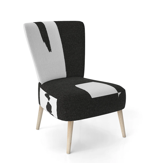 Designart 'Black & White Crossing Paths II' Upholstered Modern Accent Chair