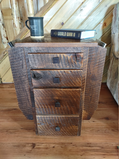Sawtooth Magaround | Side Table End Magazine Rack Hickory Alder Amish Made