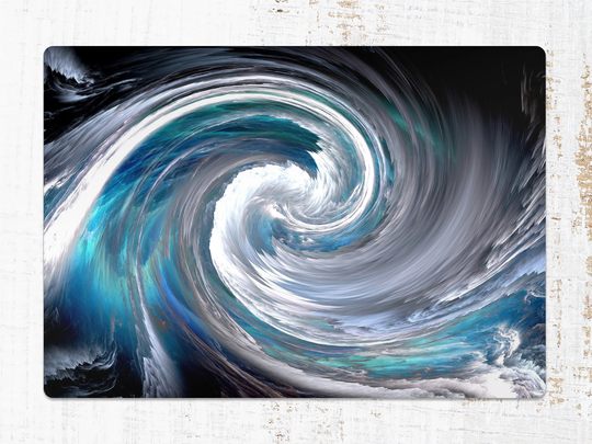 Wave Vortex Chair Mat, White Protective Blue Splat Spiral Vinyl Floor Pvc Area Rug, Kids Room Decor, Splash Mat