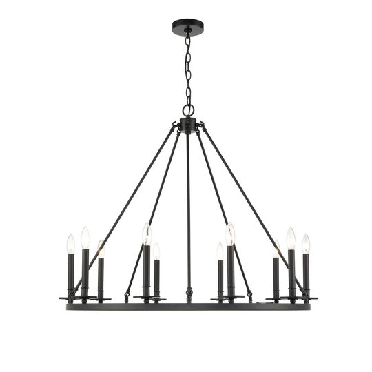 Millennium Lighting Florence Metal 10 / 18 Light Chandelier Ceiling Light in Matte Black