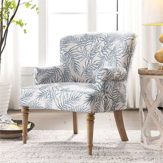 Accent Chair Wooden Legs Upholstered Willow Branches Accent Chair