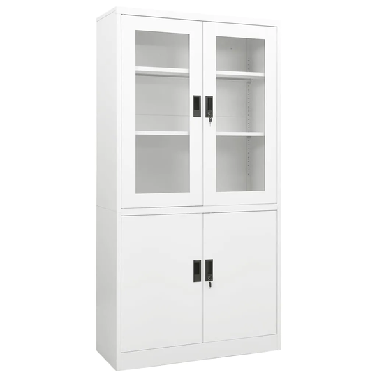 Office Cabinet White 35.4"x15.7"x70.9" Steel