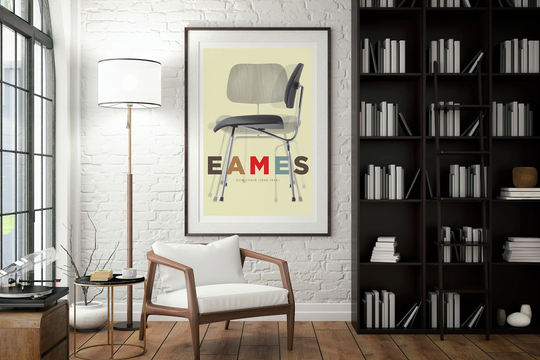 Scandinavian Decor, Eames Chair Print, Mid Century Modern Industrial Design Wall Art Print, Retro Furniture Unique Home Decor