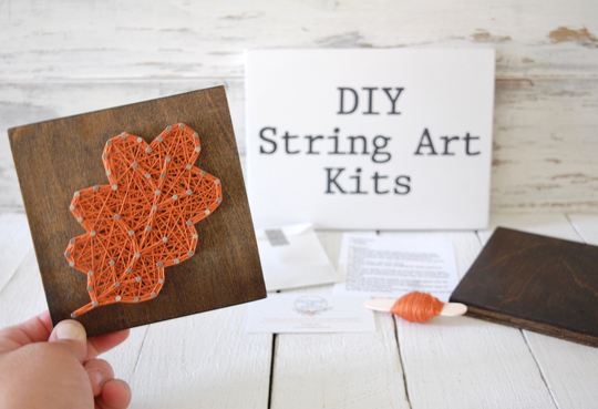 Diy Leaf String Art Kit, Do It Yourself, Fall Decor, Farmhouse Sign, Diy Craft Kit, Wall Art, Tiered Tray Neutral Home Decor