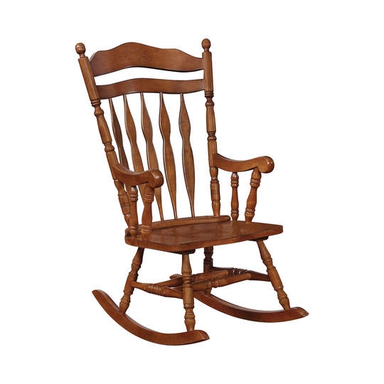 Wooden Rocking Chair in Medium Brown Finish