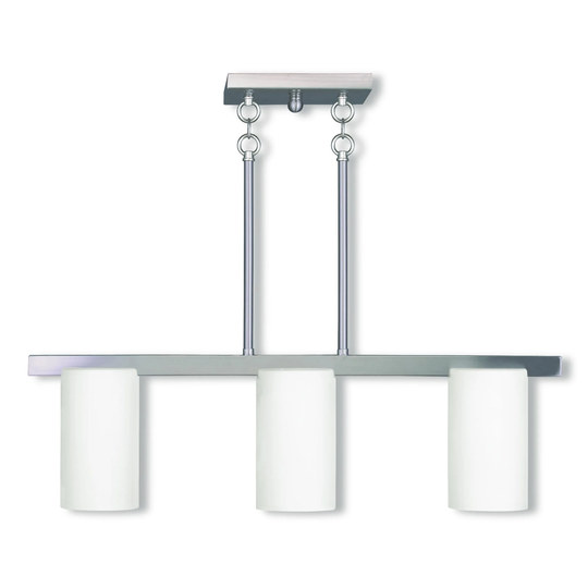 Livex Lighting Astoria 3-light Brushed Nickel Linear Chandelier