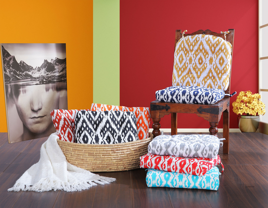 Handmade Trellis Tufted Cotton Dining Chair Pads Cushion Bench Armchairs 16x16x3 Inches With Ties