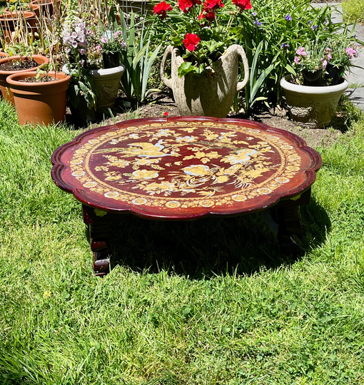 Lacquered Chinese Marquetry Table W/Mother Of Pearl & Abalone Inlay Mid-Qing Dynasty Style Shipping Is Not Included. Ask For A Quote