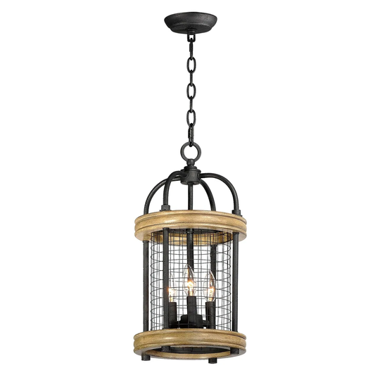 Lancaster 3-Light Pendant - driftwood / black