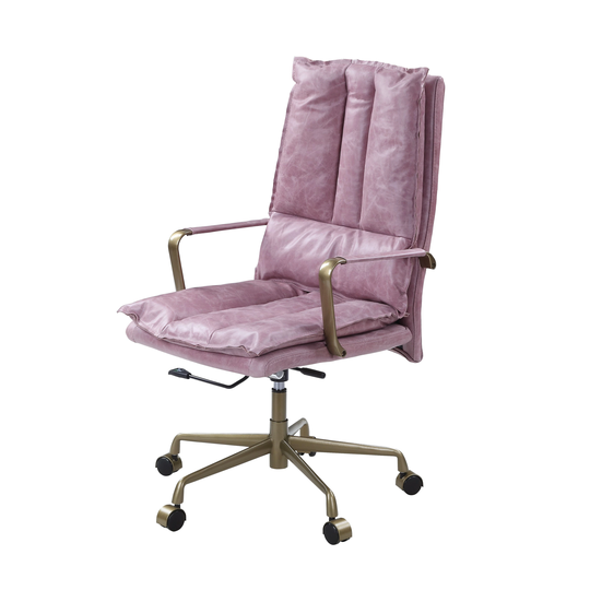 ACME Hamilton Office Chair in Pink Top Grain Leather