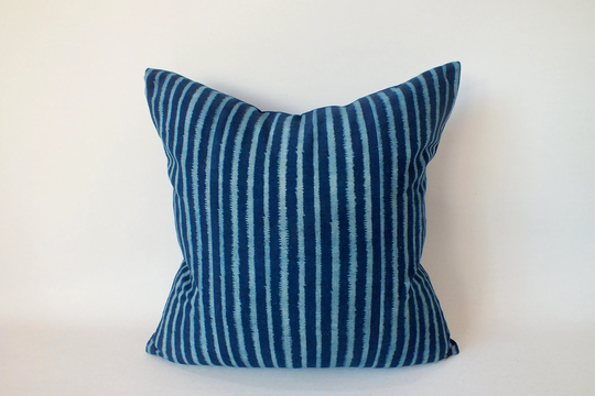 Dark Blue Cotton Sofa Pillow Case Ethnic Cushion Cover Batik Indigo Navy Textile Decorative Boho Throw Floor Pillow Mud Cloth
