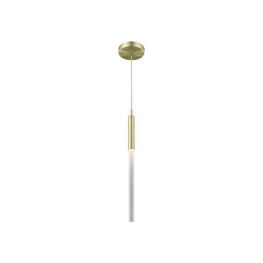 Avenue Lighting Main St. Collection brushed brass steel and frosted glass pendant. - 5