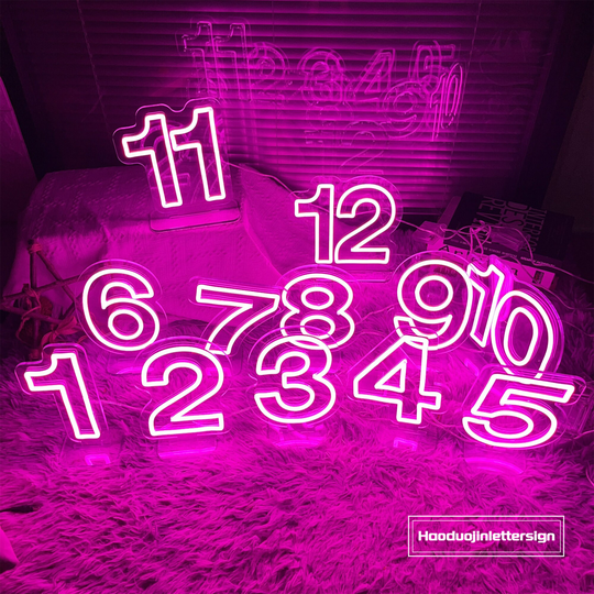 Wedding Table Decor 9.5" Hight Number Usb Neon Led Light Signs Birthday Decoration Desk Letter Sign Numbers