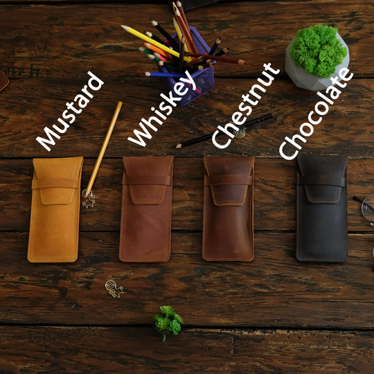 Leather Pencil Case Pen Pen Sleeve Leather Pouch