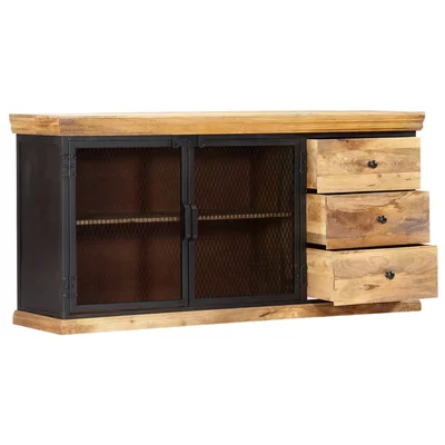 Plattsburg 59.06" Wide 3 Drawer Mango Wood Sideboard
