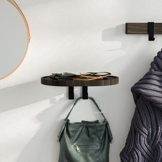 Solid Beech Coat Rack with 2 Hooks