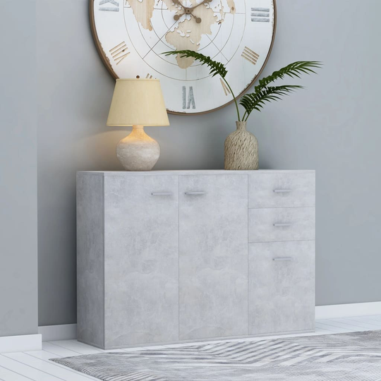 Sideboard Concrete Gray 41.3"x11.8"x29.5" Chipboard