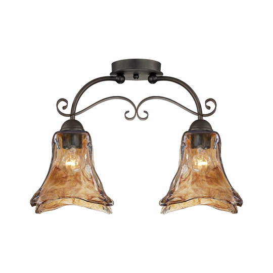 Chatsworth Burnished Gold 2 Light Semi-Flush Ceiling Mount