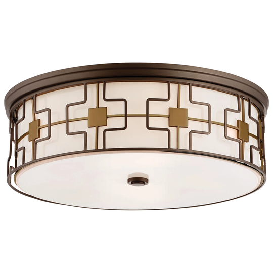 3 Light Led Flush Mount by Minka Lavery - Dark Gray W/Polished Nickel