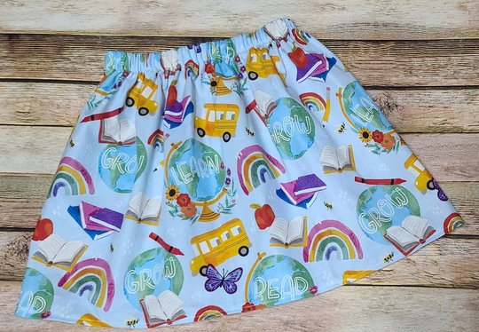 Back To School Skirt Back School Outfit Bus Pencil Girls Clothing Rainbow Dress