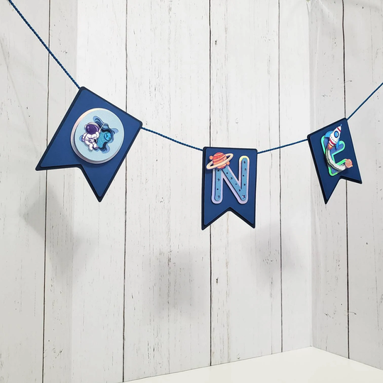 Outer Space High Chair Banner, Astronaut Birthday, Spaceship Party Decorations, Ideal For First Birthday Boy