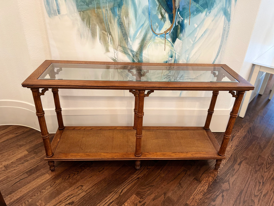 Faux Bamboo Console Table Available