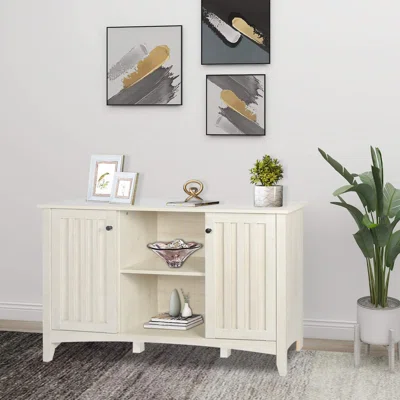 Sideboard Buffet With Storage Cabinet And Open Shelf(white)
