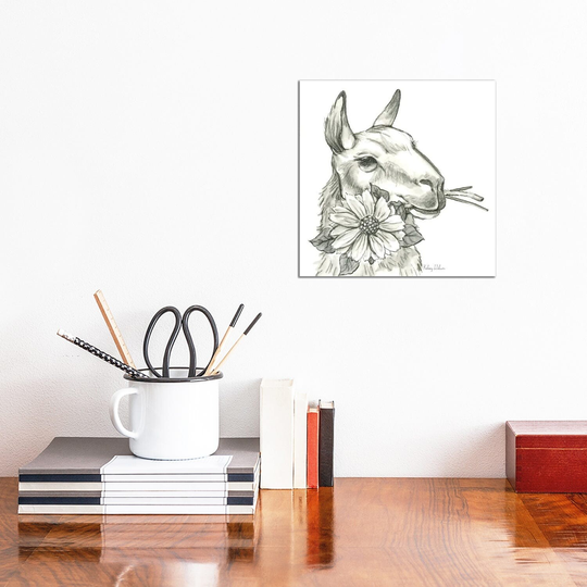 iCanvas "Watercolor Pencil Farm XI-Llama 2" by Kelsey Wilson Canvas Print