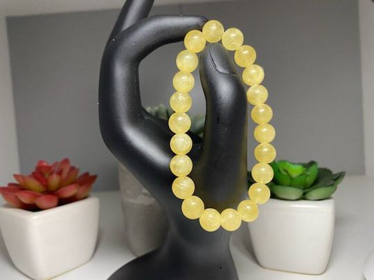 Honey Yellow Calcite Beaded Bracelet
