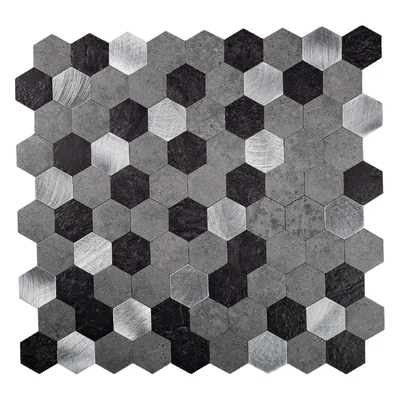 11.25" x 11.25" Metal Mosaic Wall Tile