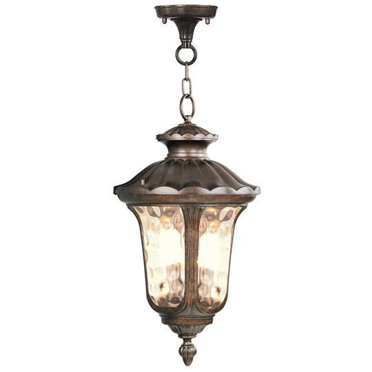 Livex Lighting 3 Light 180 Watt Outdoor Pendant with Light Amber Water
